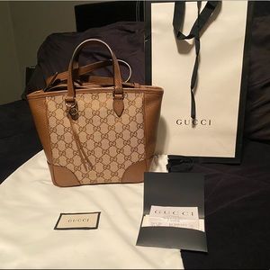 Authentic Gucci Monogram Small Bree Tote